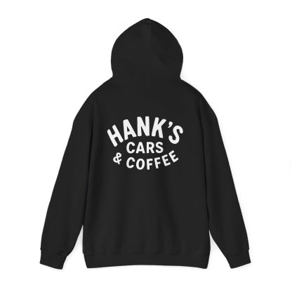 Hank's Cars & Coffee Black & White Logo Hoodie - Image 3