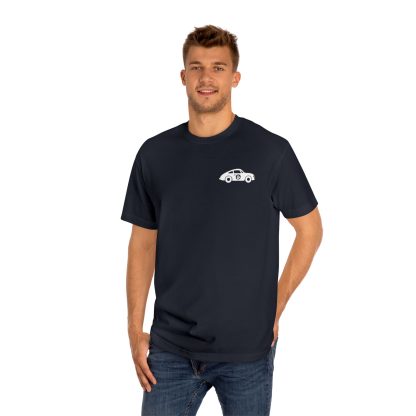 Hank's Cars & Coffee - Black & White Logo Heavyweight Tee - Image 4