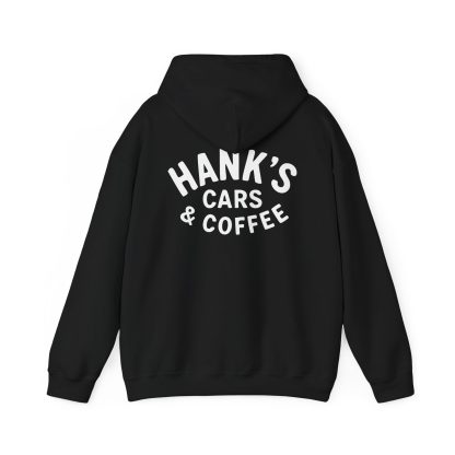 Hank's Cars & Coffee Black & White Logo Hoodie - Image 2