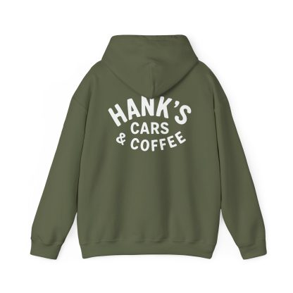 Hank's Cars & Coffee Black & White Logo Hoodie - Image 6