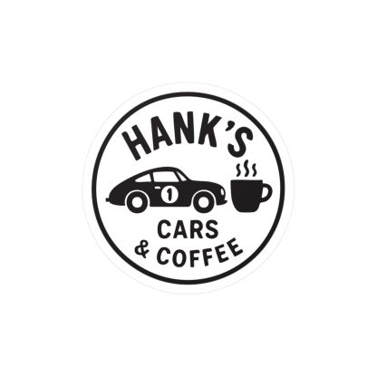 Hank's Cars & Coffee Vinyl Sticker | Vinyl Bumper Sticker